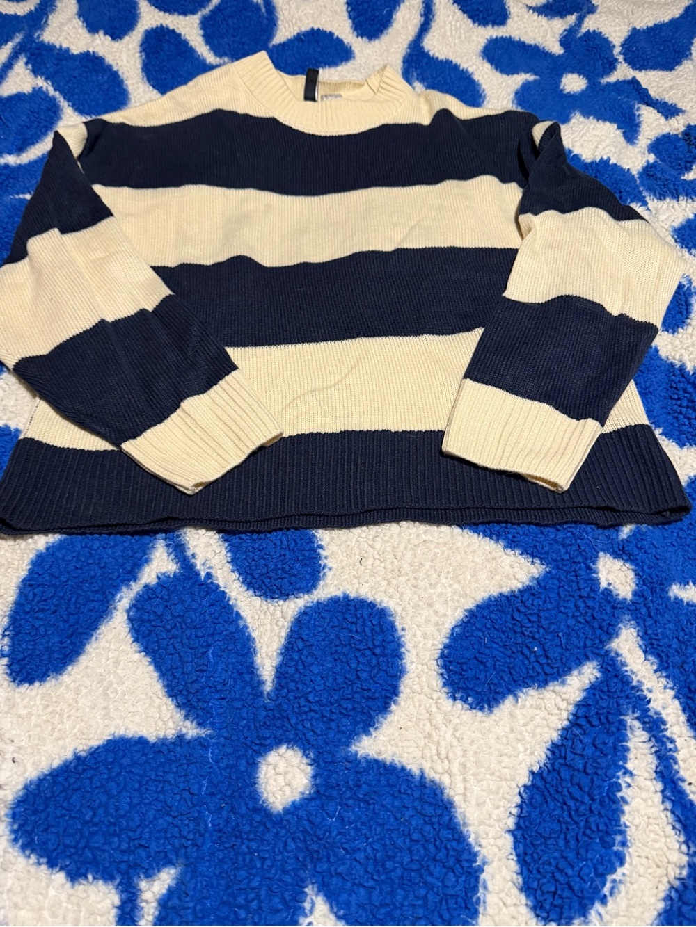 H&M Women’s Classic Striped Crewneck Sweater - Navy & Cream